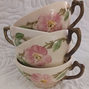 Desert Rose Tea Cups Franciscan 40s 4pcs